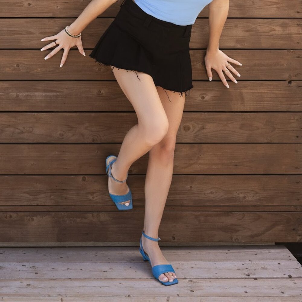 Women's Heeled Sandal in Blue - New in Box